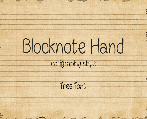 Blocknote Hand Free Font